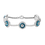 Load image into Gallery viewer, Against Evil Eye Five Eye Diamond Pave Bracelet