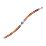 Load image into Gallery viewer, Against Evil Eye Leather Bracelet