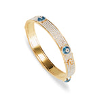 Load image into Gallery viewer, Against Evil Eye Pave Bangle