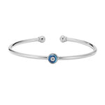 Load image into Gallery viewer, Against Evil Eye Skinny Open Bangle
