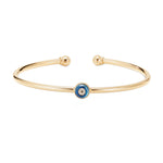 Load image into Gallery viewer, Against Evil Eye Skinny Open Bangle
