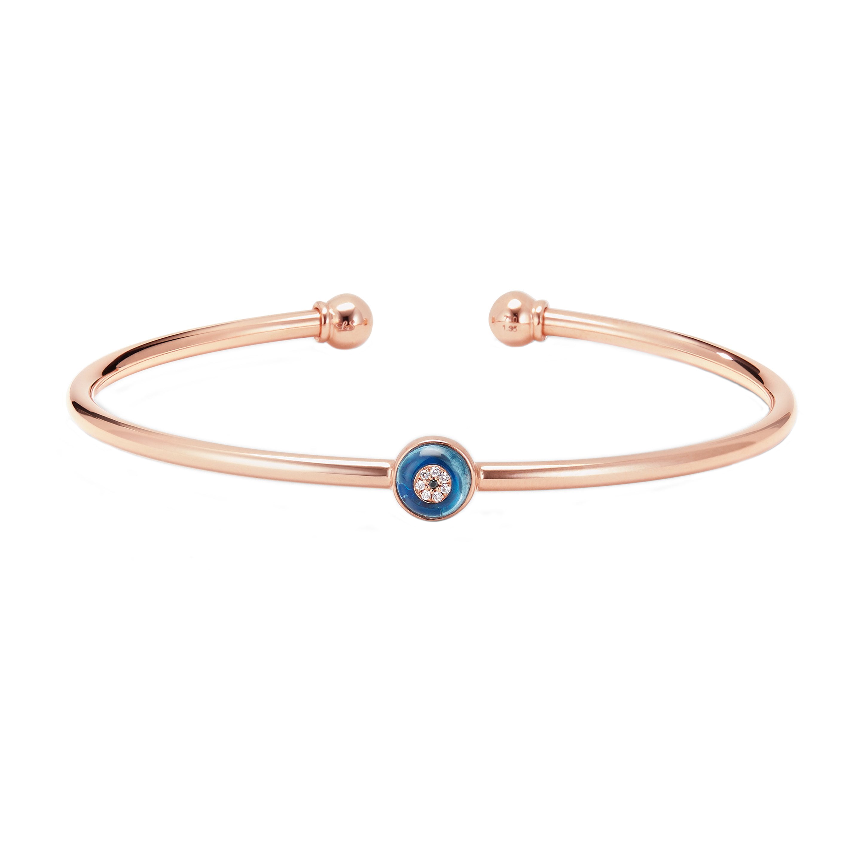 Against Evil Eye Skinny Open Bangle