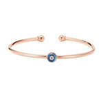 Load image into Gallery viewer, Against Evil Eye Skinny Open Bangle
