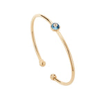 Load image into Gallery viewer, Against Evil Eye Skinny Open Bangle
