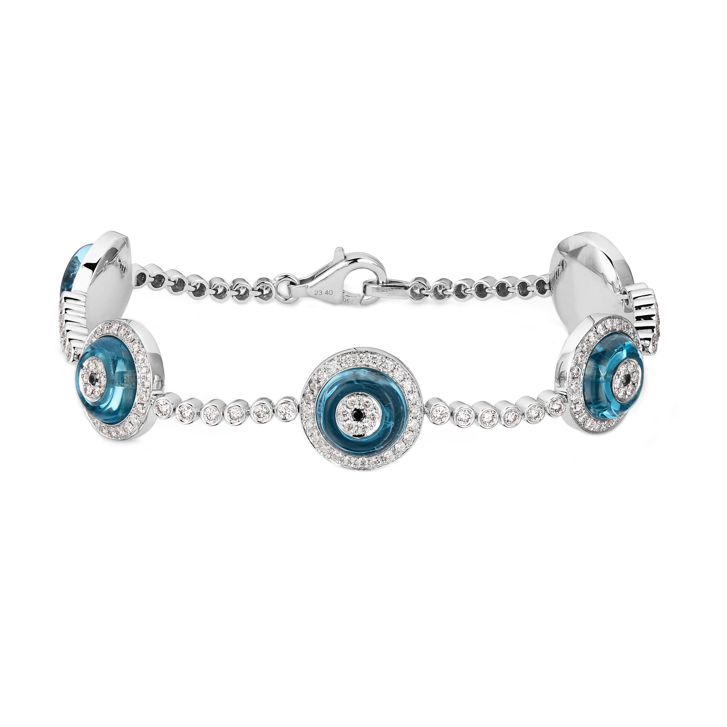 Against Evil Eye Five Eye Diamond Pave Bracelet