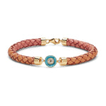 Load image into Gallery viewer, Against Evil Eye Leather Bracelet
