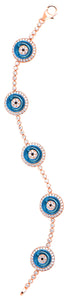 Against Evil Eye Five Eye Diamond Pave Bracelet