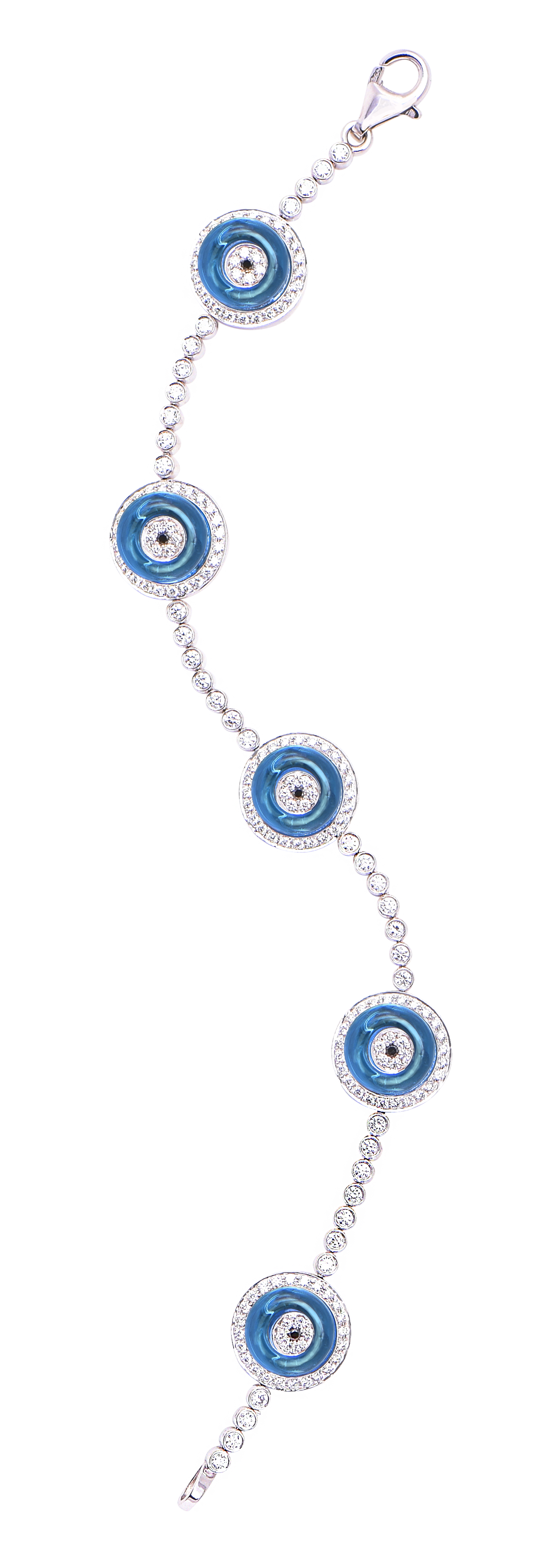 Against Evil Eye Five Eye Diamond Pave Bracelet