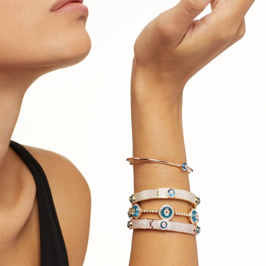 Against Evil Eye Skinny Open Bangle